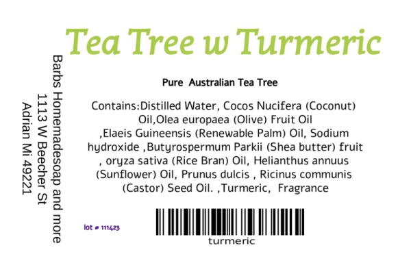 Tea Tree with Turmeric Bar Soap - Image 3